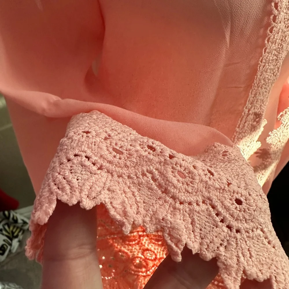 NWT ABOLLRIA Peach Lace Coverup Small - Picture 4 of 13